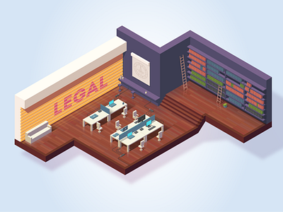 Shoggoth Energy office 2 concept isometric room vector