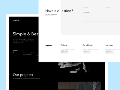 Negative Studio Portoflio portfolio web webdesign