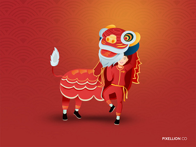 Gong Xi Fa Cai chinese lion newyear