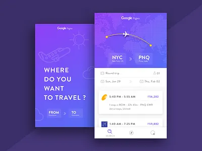 Google Flights Concept Design app design flights google flights harshad travel ui design uiux