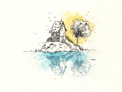 Island drawing home house illustration island sketch sketchbook