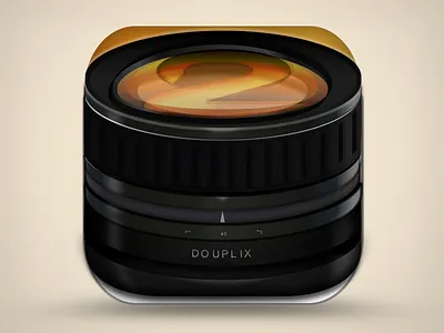 Douplix app icon Hi-Res Detail app camera douplix icon identity design lens photography vector