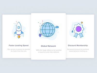 Featured Hosting clean hosting icon illustration landing landingpage network ui ux web