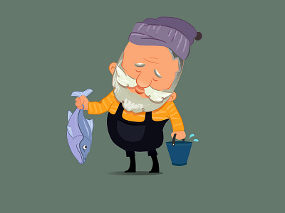 Fisherman.vector cartoon character fisherman illustration man vector