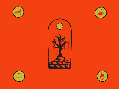 Savannah Elements fire flame georgia hand icons rocks savannah stone tree wood