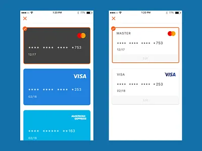 Select Cards amex app appdesign cards creditcard master pay payment ui uiux ux visa