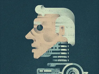 Human or not? android bolt flat design geometric hand human machine man mechanic old robot texture