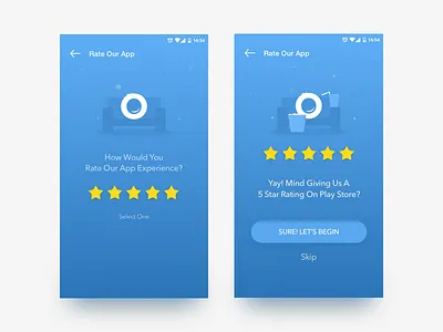 Rate The App Screen | GrabOn App android app app design app rating coupons ecomm grabon mobile app offers ui ux