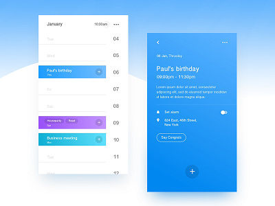 Events App app app design calendar design events invites ios mobile ui ui design ux ux design