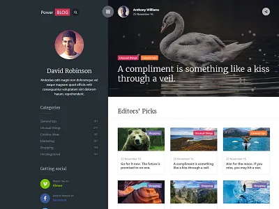 PowerBlog ajax article blog modern template