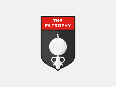 The FA Trophy black crest flat football logo red soccer the fa the fa trophy trophy vase