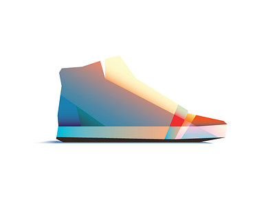 Swooshhh illustration nike polygon shoe