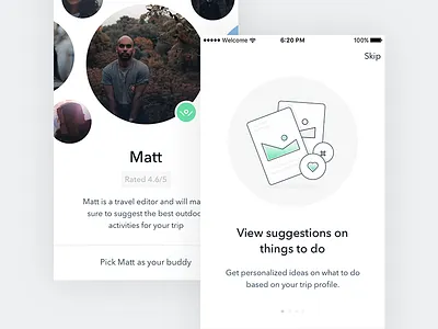 Welcome - Onboarding activities app ios mobile onboarding travel ui ux welcome