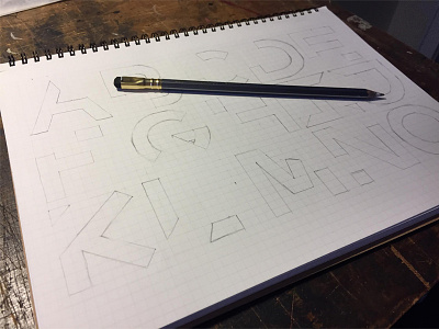 Broken Text alphabet custom font letter lettering progress sketch text type face