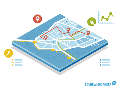 Little isometric map dordrecht illustratie isometrie plattegrond