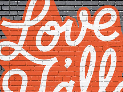 Wall lettering brick custom lettering hand lettering lettering love mural wall