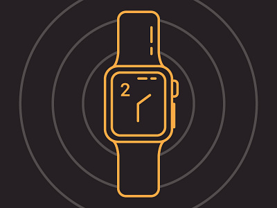 Apple Watch dark flat illustration simple thick