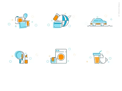 Icons Set cafe event icon set icons laundry parlour tour
