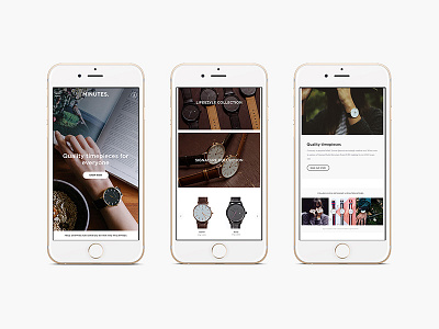 Minutes Website Concept clean concept ecommerce minimal shop watch website website concept