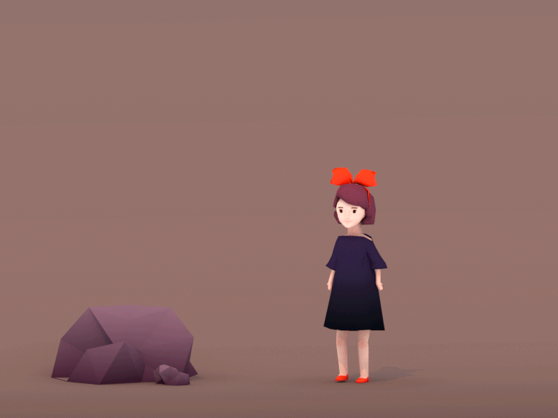 Kiki floating 3d blender floating ghibli gif girl gradient kiki miyazaki rig witch