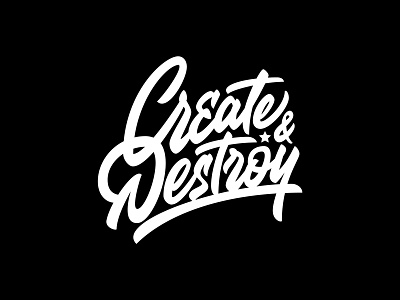 Create&Destroy brushpen design hand lettering lettering logo logotype sketch sketching vetoshkin