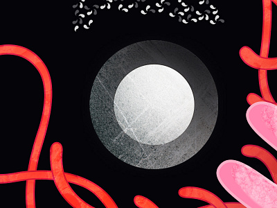 Dream Shapes - Left Panel abstract illustration organic series triptych