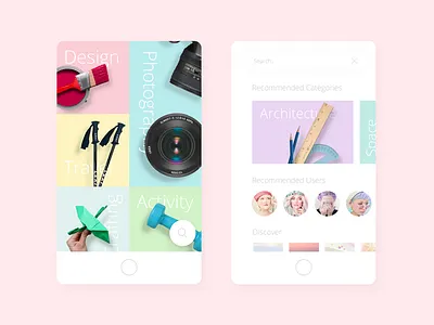 Image browsing app concept app browse categories images interface kyran leech search ui