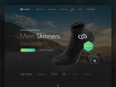 Skinners WIP dark gradient landing page shoesock skinners start up web webdesign website