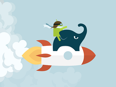 Rocket elephant android blog elephant gradle illustration rocket