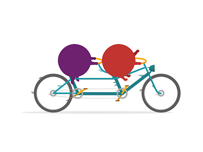tandem bycicle friendship illustration illustrator tandem two vector vodafone