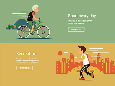 sport art banner creative flat illustration people sport ui vector web