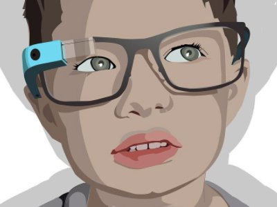 Boy Wearing Google Glass child glass googleglass illustration portrait vector vector portrait