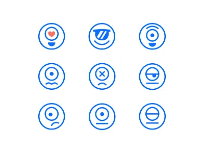 Mighty-Mojis brand branding cool emoji emojis frazzled happy heart mark smile