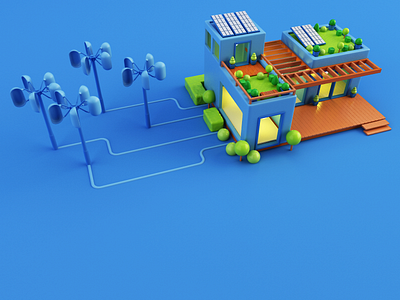 Sustainable House 3d c4d model