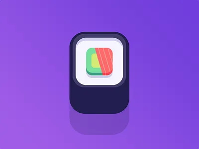 Square Sushi flat icon illustration maki sashimi square sushi vector