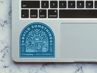 Codeday Sticker build code codeday coding event illustration monoline snowflake sticker winter