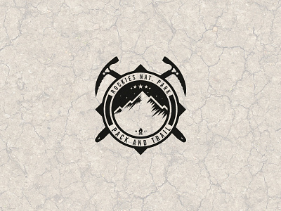 National Park Logo axe compass emblem fire gear hike logo mountain nature night park trail