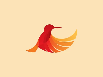 Bird illustration for a logo design bird hummingbird gradient illustration logo logo design mark red sign