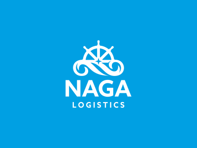 Naga Logistics Logo Design - Ocean, Waves, Sun brand branding design icon identity logo logodesign logotype loog lgoo lgo mark northern star ocean sea sun nature symbol water wheel