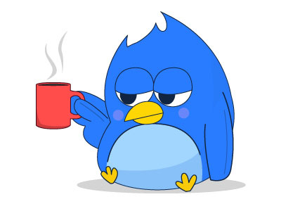 Morning Coffee bird blue blue bird coffee sleepy sticker