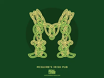 M is for McGuire's Irish Pub alphabet branding celtic celtic knot handlettering illustration irish lettering logo m type typography