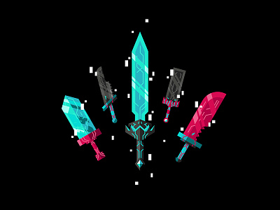 Swords with Bite - WIP blades concept daggers digital fantasy gaming retro rpg scifi swords vector wip