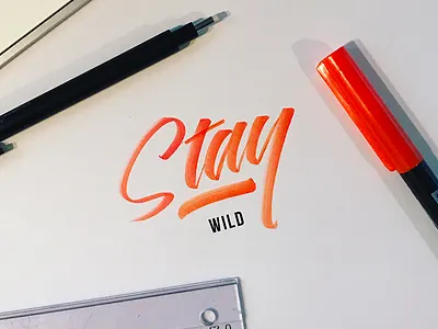 Stay Wild brush brushtype calligraphy cursive handlettering handmadefont handmadetype lettering script type typo typography