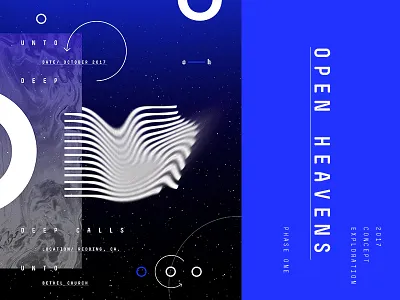 Experiments abstract black and white blue circles lines outer space planets space stars typography