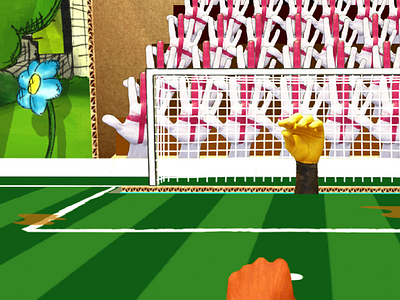 Flickball 3d character coin football game grass hands ios sketch