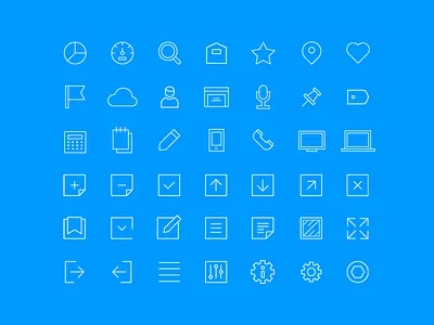 Whitesky Icons app design icons kit set stroke ui
