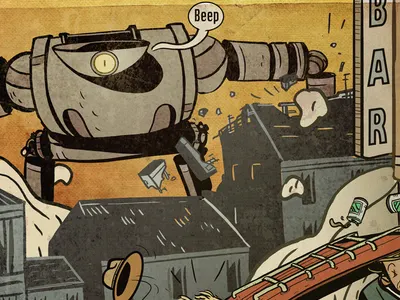 Car Robo Attack V6 illustrations retro robots