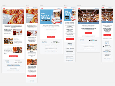 Marketing email series re-design app email email design email series pizza redesign