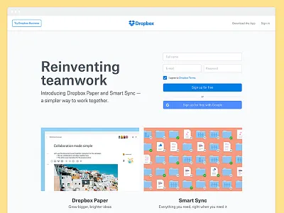 Dropbox Homepage desktop dropbox web web design