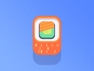 California Roll california flat icon illustration maki roll sashimi square sushi vector